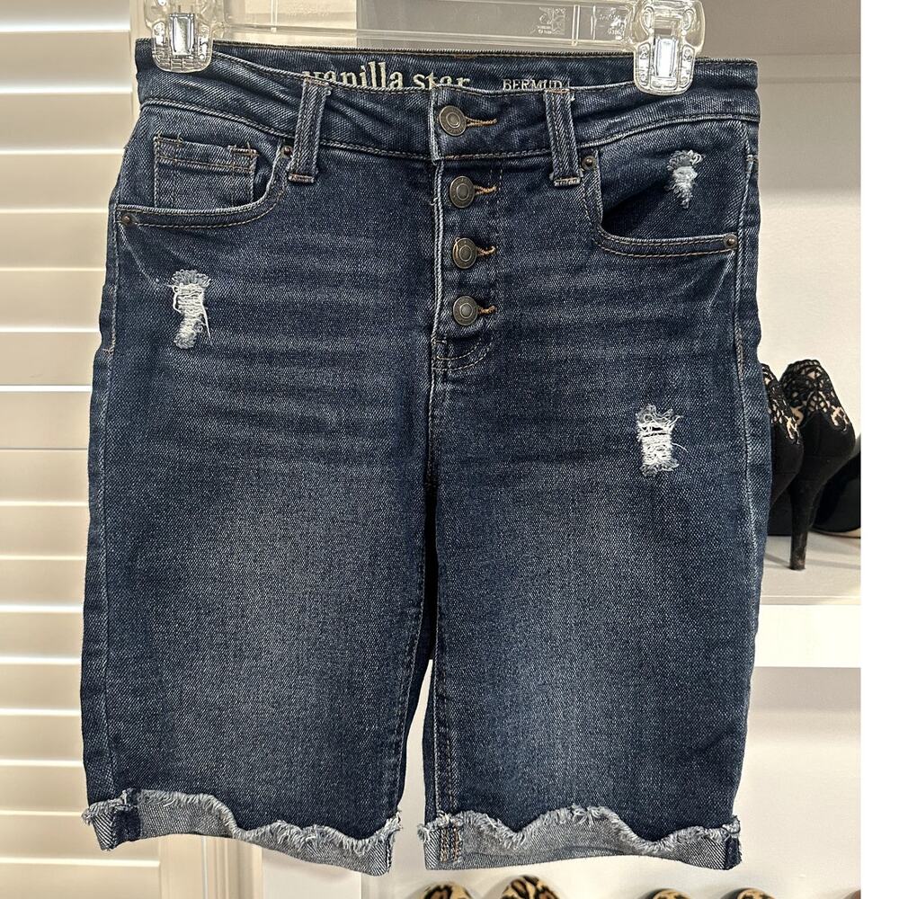 Vanilla Star Juniors Distressed Denim Burmuda Shorts 26/3
